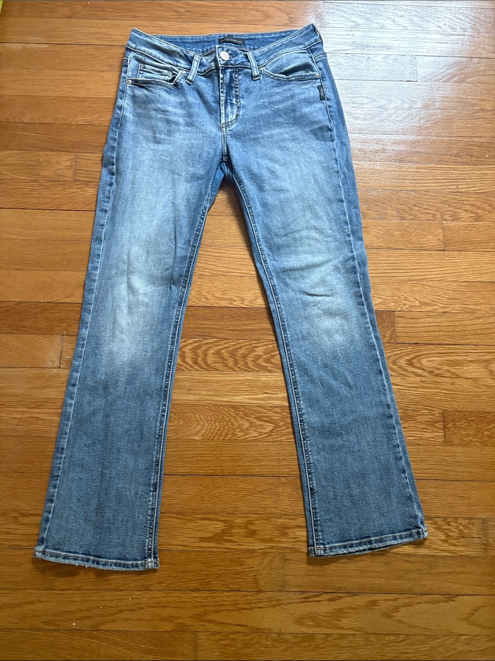 Silver Elyse Midrise Slim Bootcut Women's Blue Denim Jeans 27 petite